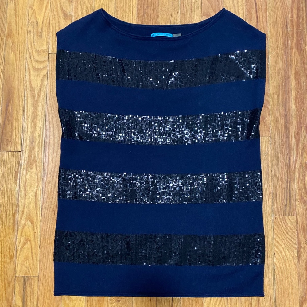 Alice + Olivia Knit Sequin Top